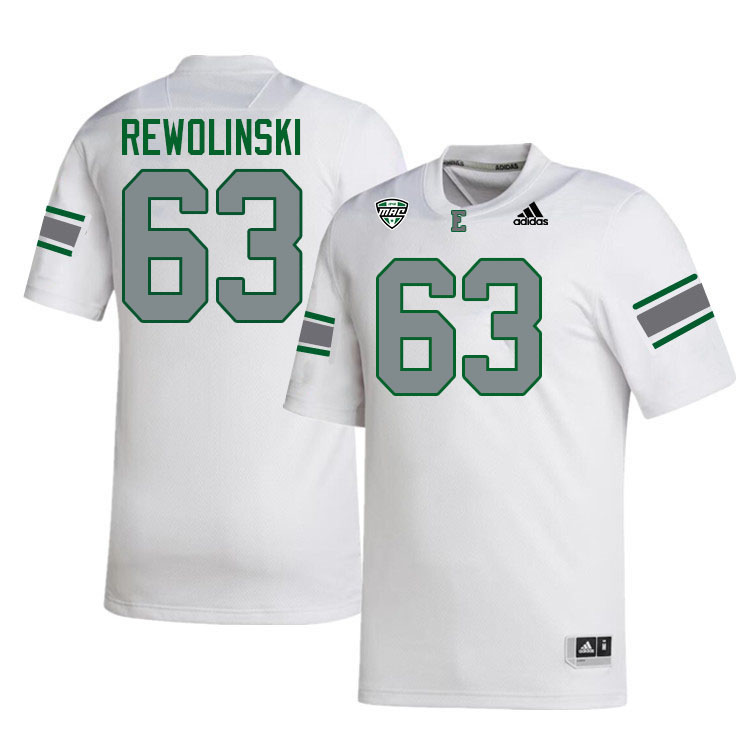Eastern Michigan Eagles #63 Mickey Rewolinski College Football Jerseys Stitched Sale-White
